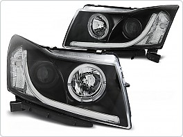 Přední světlomety Chevrolet Cruze 2009-2012, Angel Eyes, Tube light černé LPCT08