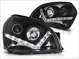 Přední světla, světlomety, lampy Hyundai Tucson, 2004-2010, LED Daylight, černé black LPHU05