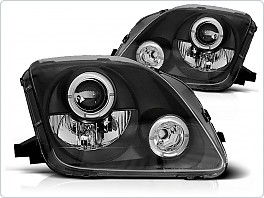 Přední světlomety, světla, lampy Honda Prelude, 1997-2001, Angel Eyes, černé black LPHO24