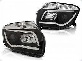 Přední světlomety Dacia Duster, 2010-, Tube Light, černé black LPDA02
