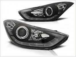 Přední světla, světlomety, lampy Hyundai Elentra 2010-, LED Daylight, černé black LPHU09