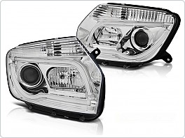 Přední světla Dacia Duster, 2010-, Tube Light, chrom LPDA01