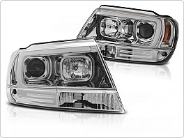 Přední světla Chrysler Jeep Grand Cherokee 1999-2005, Tube light chromové