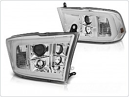 Přední světla, světlomety, lampy Dodge RAM, 2009-2018, Tube Light, chromové