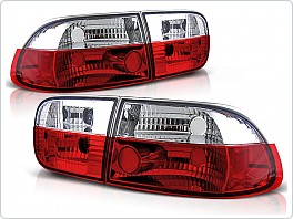 Zadní světla, lampy Honda Civic, 1992-1995, 2/4dveř, čiré, červené LTHO01