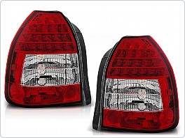 Zadní světla, lampy LED Honda Civic, 1995-2000, 3dveře, čiré, červené LDHO02