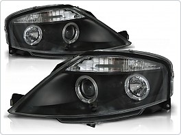 Přední světlomety Citroen C3, 2002-2009, Angel Eyes, černé black LPCI06