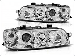 Přední světla Fiat Punto, 1999-2003, Angel Eyes, chrom s mlhovkou LPFI01