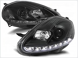Přední světlomety, světla, lampy Fiat Grande Punto, 2005-2009, LED Daylight, černé black LPFI06