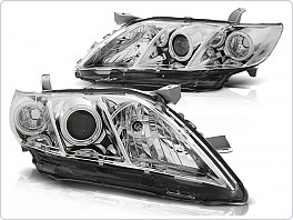 Přední světla Toyota Camry 6 XV40, 2006-2009, Angel Eyes, chrom LPTO09