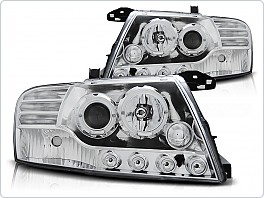 Přední světla Mitsubishi Pajero V60, 2001-2006, Angel Eyes, chrom LPMI07
