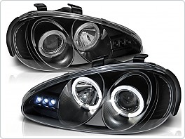 Přední světla, světlomety, lampy Mazda MX3, 1991-1998, Angel Eyes, černé black LPMA02