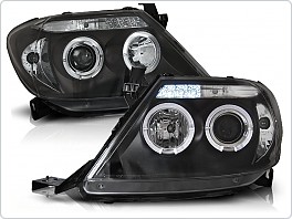 Přední světla Toyota Hilux, 2005-2011, Angel Eyes, černé black LPTO08