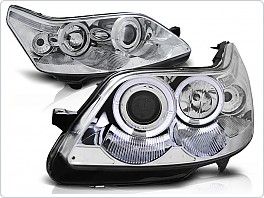 Přední světla Citroen C4, 2004-2010, Angel Eyes, chrom LPCI09
