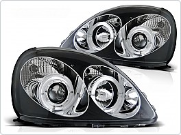 Přední světlomety, světla, lampy Toyota Yaris, 1999-2003, Angel Eyes, černé black LPTO02