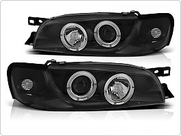 Přední světlomety, světla, lampy Subaru Impreza, 1993-2000, Angel Eyes, černé black LPSU02