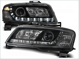 Přední světlomety, světla, lampy Fiat Stilo 3.dveř., 2001-2008, LED Daylight, černé black LPFI12