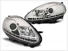 Přední světla Fiat Punto Evo, 2008-2012, LED DRL chrom LPFI27