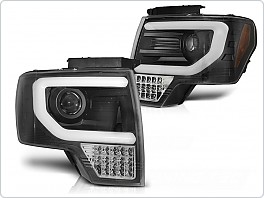Přední světla, světlomety, lampy Ford F150 MK12, 2008-2014, Tube Light, černé