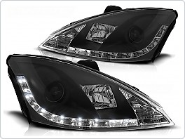 Přední světlomety, světla, lampy Ford Focus 1, 1998-2001, LED Daylight, černé black LPFO23
