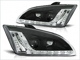 Přední světlomety, světla, lampy Ford Focus, 2005-2008, LED Daylight, černé black LPFO19