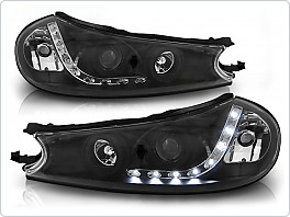 Přední světlomety, světla, lampy Ford Mondeo, 1996-2000, LED Daylight, černé black LPFO17