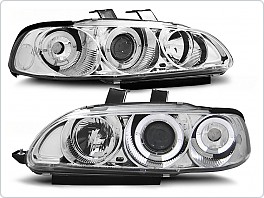 Přední světla Honda Civic, 1991-1995, 2/3dveř., Angel Eyes, chrom LPHO01