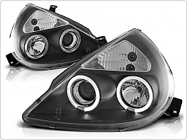 Přední světlomety, světla, lampy Ford Ka, 1996-2008, Angel Eyes, černé black LPFO12