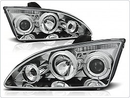 Přední světla Ford Focus, 2005-2008, Angel Eyes, chrom LPFO13