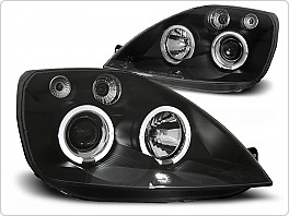 Přední světlomety, světla, lampy Ford Fiesta MK6, 2002-2005, Angel Eyes, černé black LPFO09