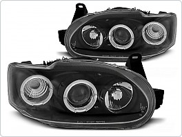 Přední světlomety, světla, lampy Ford Escort MK7, 1995-2000, Angel Eyes, černé black LPFO06