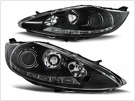 Přední světlomety, světla, lampy Ford Fiesta 2008- MK7, LED Daylight, černé black LPFO59