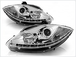 Přední světla Seat Leon, Toledo, Altea 2009-2013, LED DRL Daylight chrom LPSE25