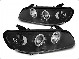 Přední světlomety, světla, lampy Opel Omega B, 1994-1999, Angel Eyes, černé black LPOP36