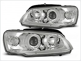 Přední světla Peugeot 106, 1996-2003, Angel Eyes, chrom LPPE01