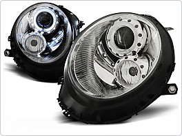 Přední světla Mini Cooper, 2006-, Angel Eyes, chrom, s motorkem LPMC05