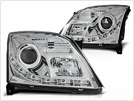Přední světla Opel Vectra C, 2002-2005, LED Daylight, chrom LPOP75