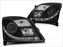 Přední světlomety, světla, lampy Opel Vectra C, 2002-2005, LED Daylight, černé black, XENON D2S s homologavaným denním svícením LPOP80