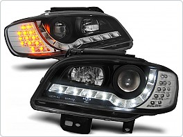 Přední světlomety, světla, lampy, Seat Ibiza, Cordoba, 1999-2002, LED Daylight, černé black + LED blinkr LPSE22