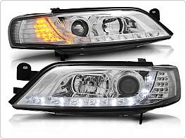 Přední světla Opel Vectra B, 1995-1998, LED Daylight, chrom + LED blinkr LPOP73
