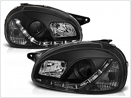Přední světlomety, světla, lampy Opel Corsa B, 1993-2000, LED Daylight, černé black LPOP56