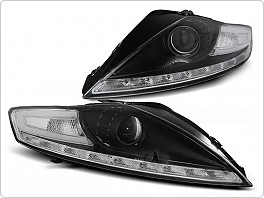 Přední světlomety, světla, lampy Ford Mondeo, 2007-2010, LED Daylight, černé black LPFO53