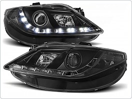 Přední světlomety, světla, lampy, Seat Ibiza, 2008-, LED Daylight, černé black LPSE18