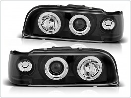 Přední světla Volvo 850, 1992-1996, Angel Eyes, černé black LPVO04