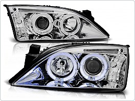 Přední světla Ford Mondeo, 2001-2007, Angel Eyes, chrom LPFO34