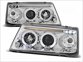 Přední světla Peugeot 205, 1983-1996, Angel Eyes, chrom LPPE13