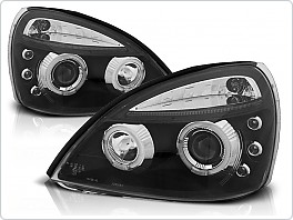 Přední světlomety, světla, lampy Renault Clio II, 2001-2005, Angel Eyes, černé black LPRE14
