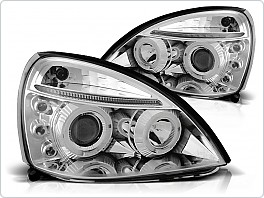 Přední světla Renault Clio II, 2001-2005, Angel Eyes, chrom LPRE13