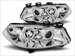 Přední světla Renault Megane II, 2003-2005, Angel Eyes, chrom LPRE11