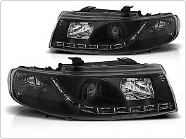 Přední světlomety, světla, lampy, Seat Leon, Toledo, 1998-2005, LED Daylight, černé black LPSE12